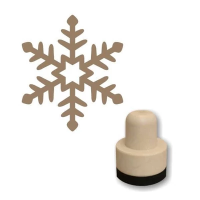 Pecsételő, kerek, 3 cm - Foam bélyegző - Hópehely 2