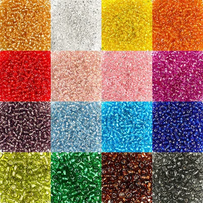 Kásagyöngy, átlátszó, ezüst béléssel, 2 mm - különféle színekben