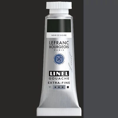 L&amp;B Linel extra fine gouache festék, 14 ml - 269, ivory black