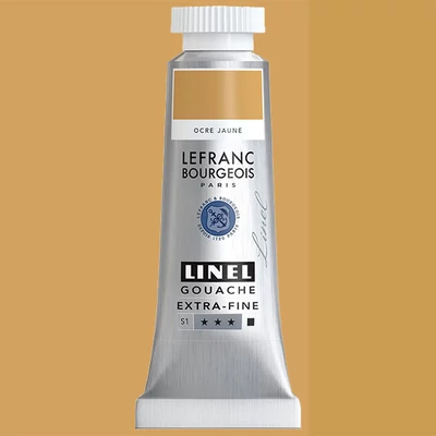 L&amp;B Linel extra fine gouache festék, 14 ml - 302, yellow ochre