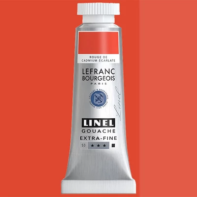 L&amp;B Linel extra fine gouache festék, 14 ml - 418, cadmium red scarlet