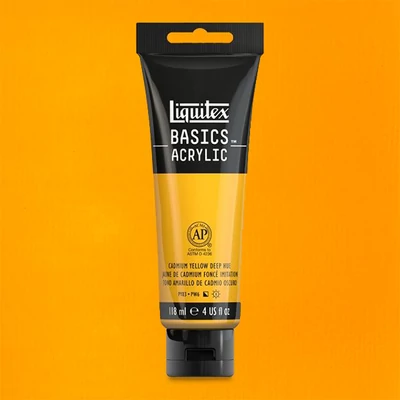 Liquitex Basics akrilfesték, 118 ml - 163, cadmium yellow deep hue