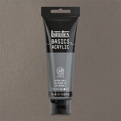 Liquitex Basics akrilfesték, 118 ml - 599, gray neutral value 5