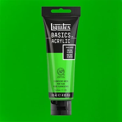 Liquitex Basics akrilfesték, 118 ml - 985, fluorescent green