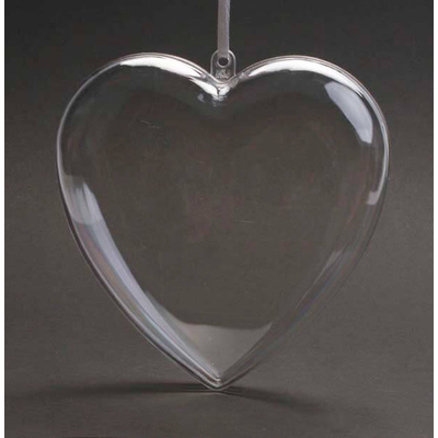 Kétrészes műanyag szív - 6 cm