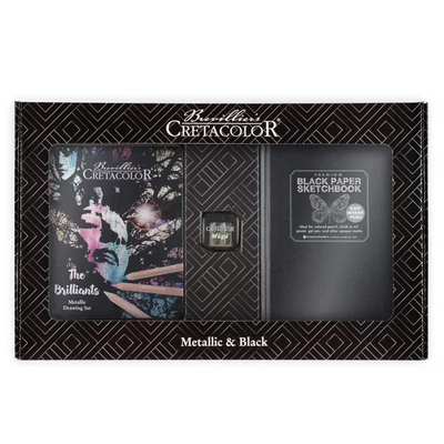 Cretacolor Metallic and Black Set rajzkészlet, díszdobozban