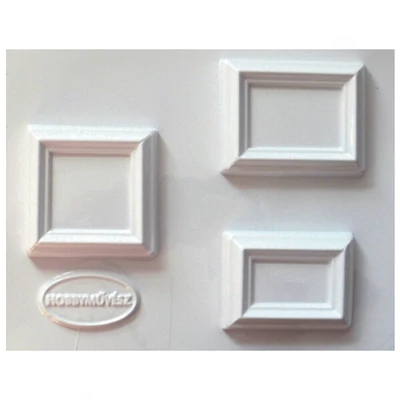 Hobbyművész műanyag öntőforma - képkeret, keskeny, mini, 3 db