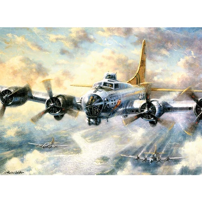 Számozott kifestő készlet, akrilfesték+ecset, 29x39 cm - Harci repülőgép