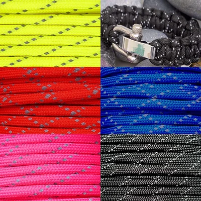 Paracord 550, méterben, 4 mm - fényvisszaverő - különféle színekben