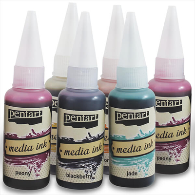 Pentart Media ink, tintafesték, 20 ml - különféle színekben