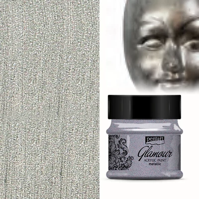 Glamour metál akrilfesték, 50 ml - ezüstfekete