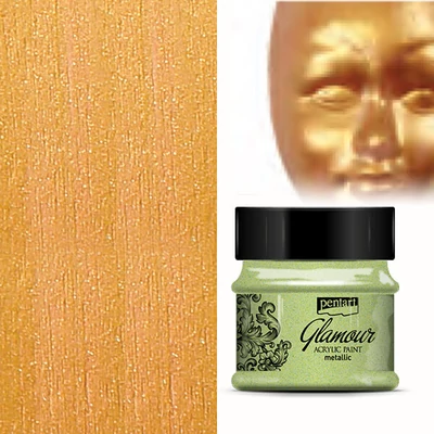 Glamour metál akrilfesték, 50 ml - vörösarany