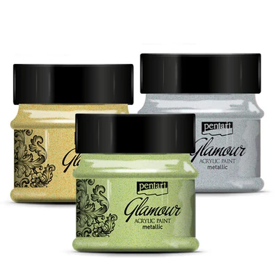 Glamour metál akrilfesték, 50 ml - különféle színekben