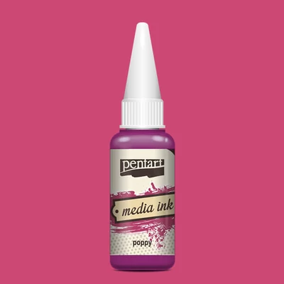 Pentart Media ink, tintafesték, 20 ml - pipacs
