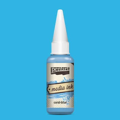 Pentart Media ink, tintafesték, 20 ml - korallkék