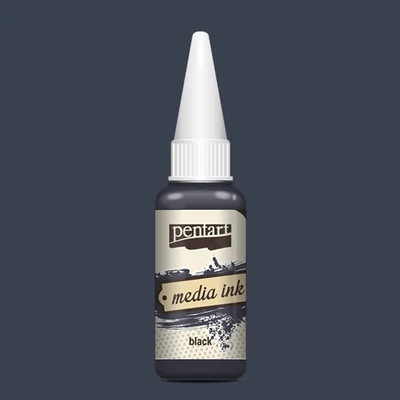 Pentart Media ink, tintafesték, 20 ml - fekete