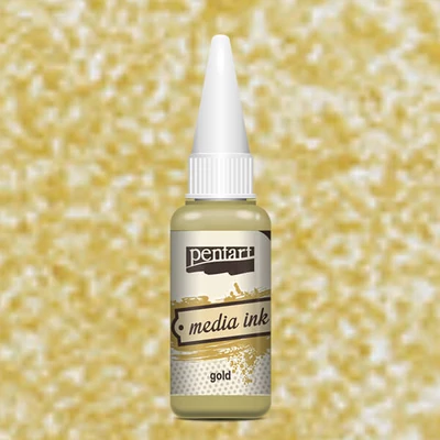 Pentart Media ink, tintafesték, 20 ml - metál arany