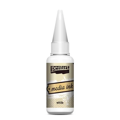 Pentart Media ink, tintafesték, 20 ml - fehér