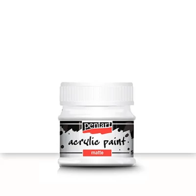Pentart matt akrilfesték, 50 ml - fehér