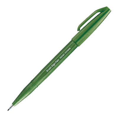 Pentel Brush Sign Pen ecsetfilc, SES15C-D2X, olivazöld