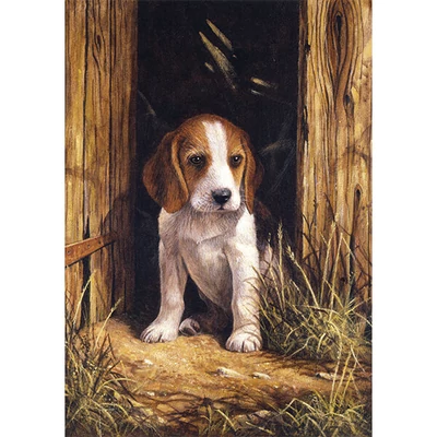 Számozott kifestő készlet, akrilfesték+ecset, 22x30 cm - Beagle