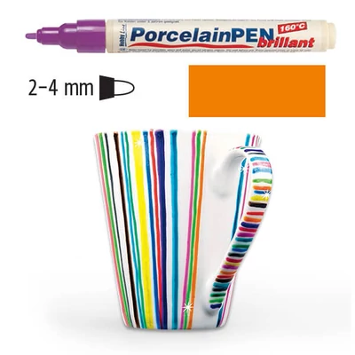 Porcelánfilc, HobbyLine Brillant, fényes - narancs, 16402
