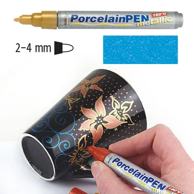 Porcelánfilc, HobbyLine Metallic - kék, 16421