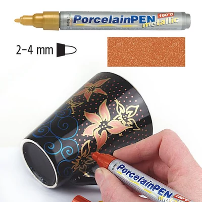 Porcelánfilc, HobbyLine Metallic - réz, 16417