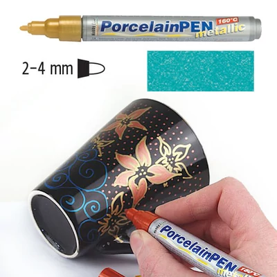 Porcelánfilc, HobbyLine Metallic - türkiz, 16422