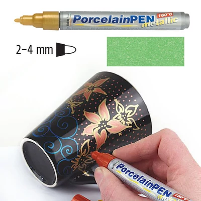 Porcelánfilc, HobbyLine Metallic - zöld, 16423