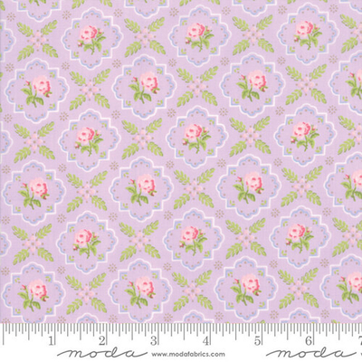 Patchwork anyag - Moda - Finnegan by Brenda Riddle 18682-15 lilac trellis