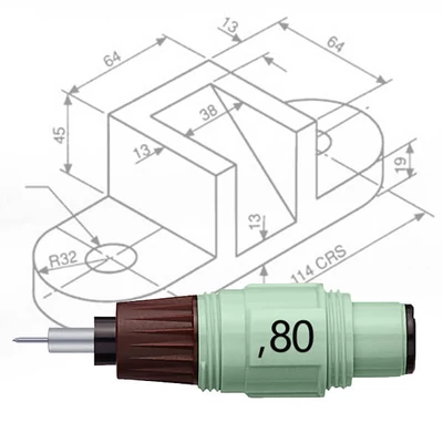 Rotring Isograph csőtollhegy - 0,80 mm