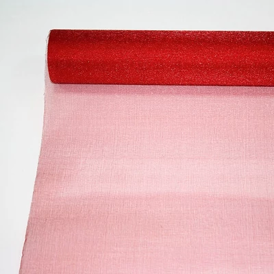 Organza asztalközép, 23,5 cm, 10 méter - 001, piros