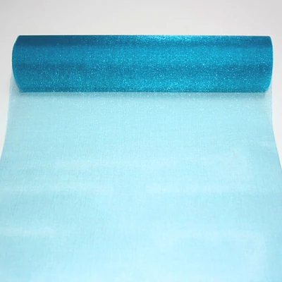 Organza asztalközép, 23,5 cm, 10 méter - 031, türkiz