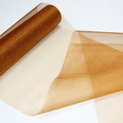 Organza asztalközép, 23,5 cm, 10 méter - 095, bronz