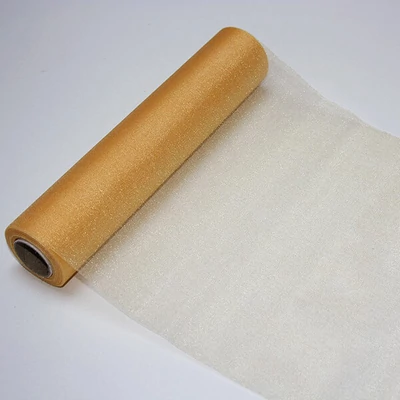Organza asztalközép, 23,5 cm, 10 méter - 345, sötét krém