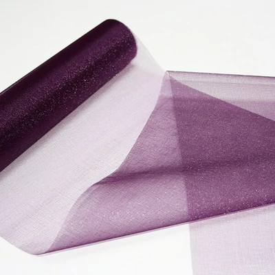 Organza asztalközép, 23,5 cm, 10 méter - 518, padlizsánlila