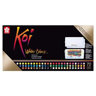 Sakura Koi szilkés akvarellfesték készlet, 72 db + víztartályos ecset