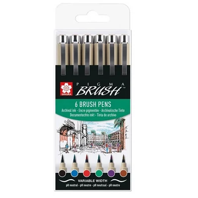 Sakura Pigma Brush ecsetfilc készlet, 6 db