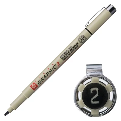 Sakura Pigma Graphic 2 filctoll, 2 mm - fekete