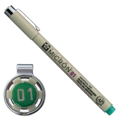 Sakura Pigma Micron 01 műszaki rajztoll, 0,25 mm - zöld
