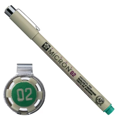 Sakura Pigma Micron 02 műszaki rajztoll, 0,3 mm - zöld
