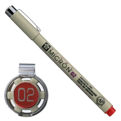 Sakura Pigma Micron 02 műszaki rajztoll, 0,3 mm - piros