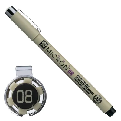 Sakura Pigma Micron 08 műszaki rajztoll, 0,5 mm - fekete