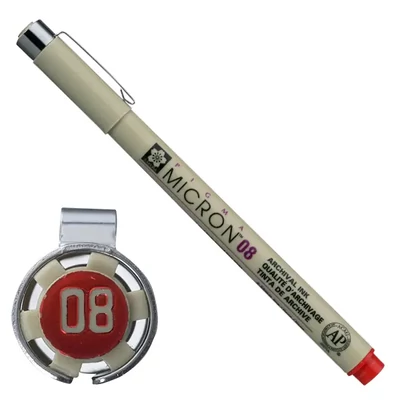 Sakura Pigma Micron 08 műszaki rajztoll, 0,5 mm - piros