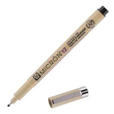 Sakura Pigma Micron 12 műszaki rajztoll, 0,7 mm - fekete