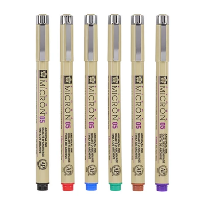 Sakura Pigma Micron 05 műszaki rajztoll készlet - 6 db, alap színek
