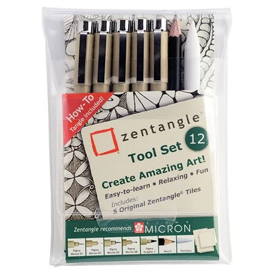 Sakura Pigma Micron rajztoll készlet - 12 db, Zentangle tool set