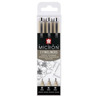 Sakura Pigma Micron műszaki rajztoll készlet - 3 db, 02-04-08