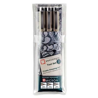 Sakura Pigma Micron műszaki rajztoll készlet - 3 db, Zentangle tool set (01-01-05)